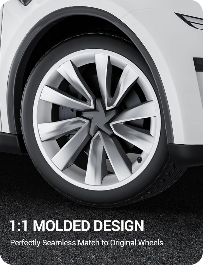 Basenor 2026 2025 Tesla Model Y 20 Inch Wheel Rim Protector, Silver Scratch Guard Hubcap Curb Rash Cover, Tire Trim Protection for Model Y Juniper Accessories - Image 4